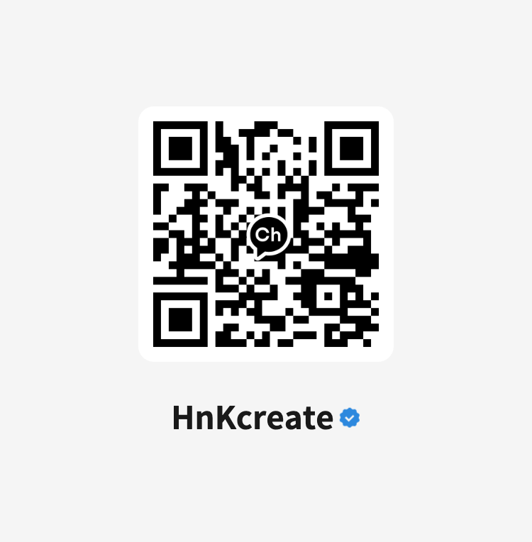 hnkcreate 카카오톡 채널 QR코드